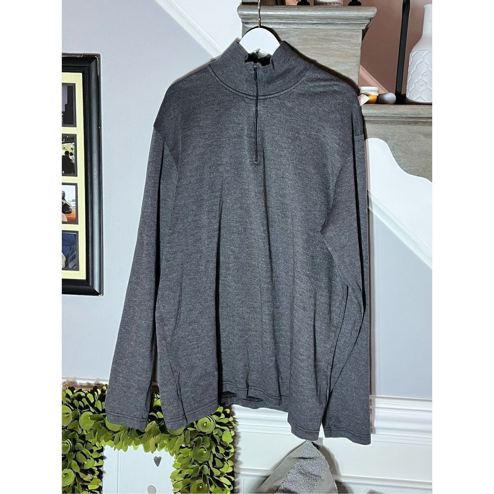 Timberland Mens Gray Quarter Zip Sweater sz XXL Tall EUC